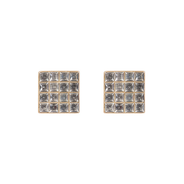 Diamante Square Stud Earrings