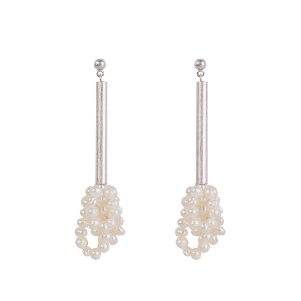 Pearl Cluster Drop Earrings