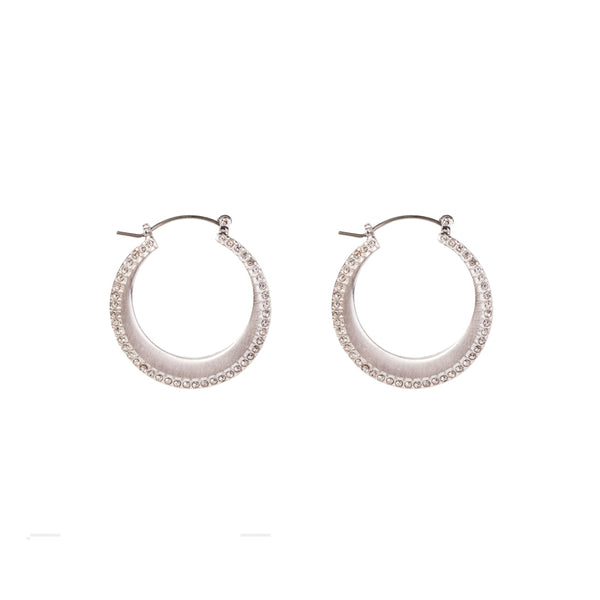 Silver Diamante Hoop Earrings