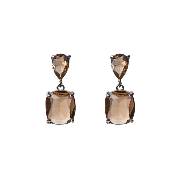 Topaz Cut Glass Earrings