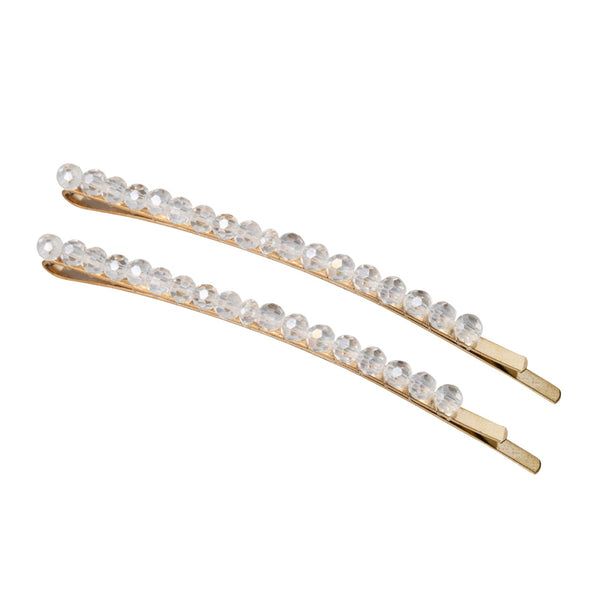 Crystal Bead Hair Clips/ Set of Two