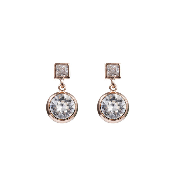 Squared Crystal Drop Earrings