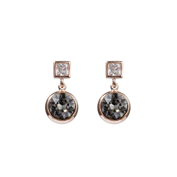 Squared Crystal Drop Earrings