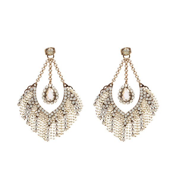 Fringed Chain Swarovski Earrings