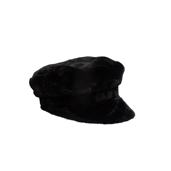 Faux Fur Newsboy Cap