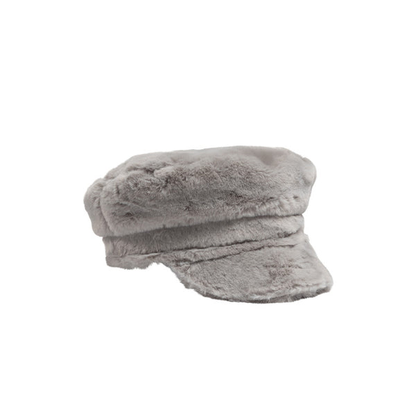 Faux Fur Newsboy Cap