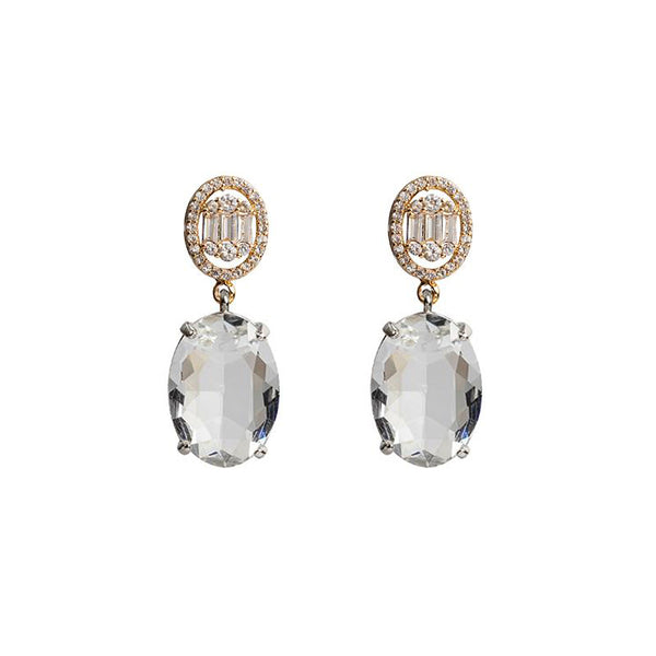 Round Diamanté Drop Earrings