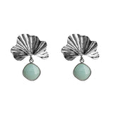 Fan Leaf Earrings in Mint