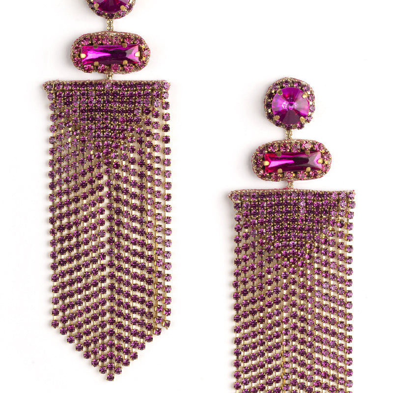 Deepa Gurnani Draped Earrings in Gold