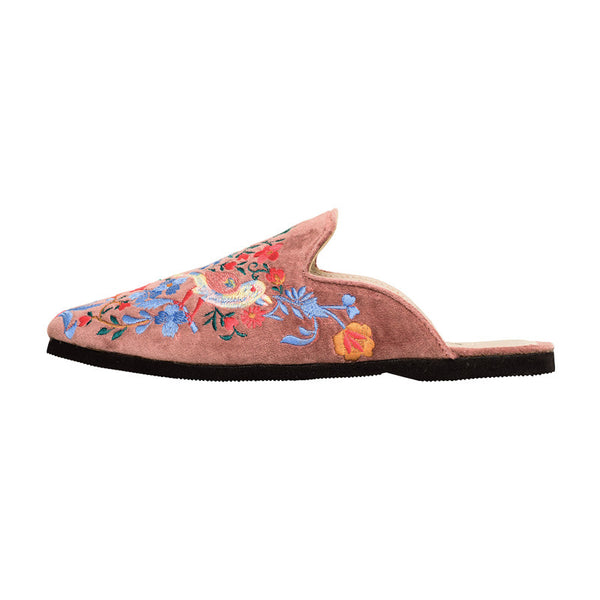 Velvet Garden Birds Slipper