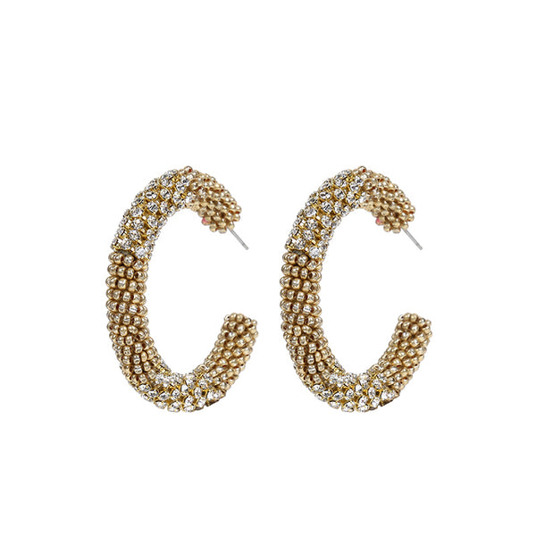 Deepa Gurnani Beaded Hoop Earrings