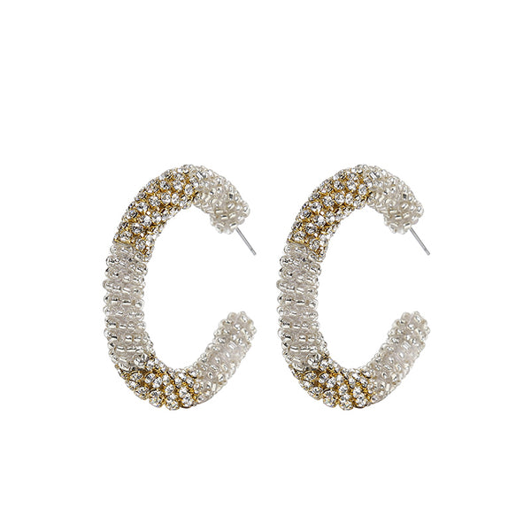 Deepa Gurnani Beaded Hoop Earrings