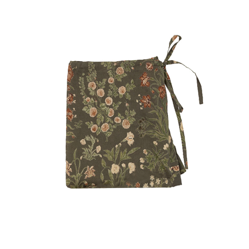 Cotton Shorts in Olive Flower